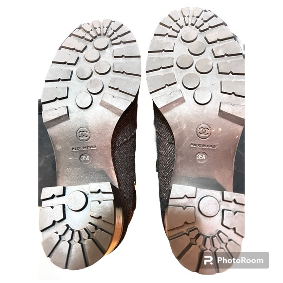 Chanel EUC Runway Wool Moto Boots 2008 US size 5.5 - Picture 4 of 4